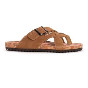 Muk‎ Luks Tanner Terra Turf Cognac Suede Sandals Women's Size 9